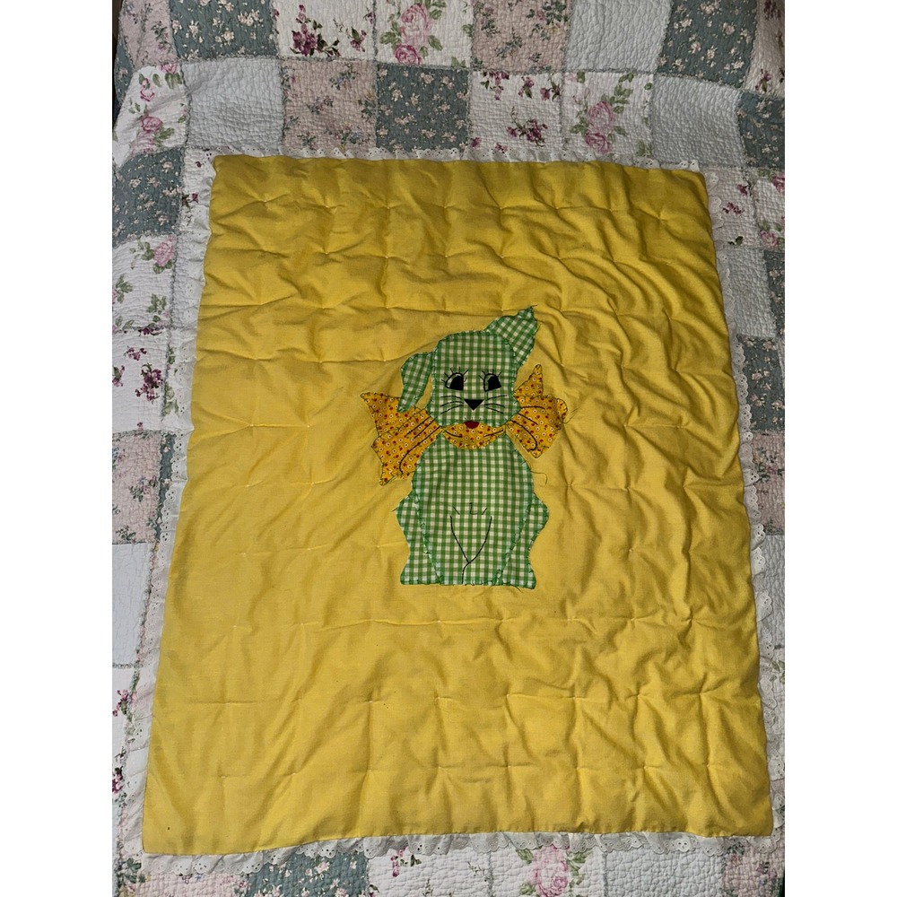 Vintage Baby Blanket Reversible & Hand Tied - Picture 2 of 6